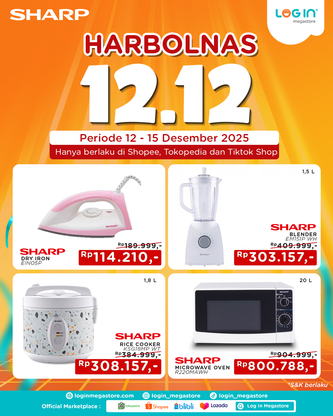 Banner 12.12 E-Commerce - Login Megastore